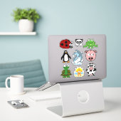 Sticker Assortiment de critères mignons (Ordinateur portable sur le bureau)