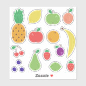 Sticker Assortiment de fruits (Feuille)