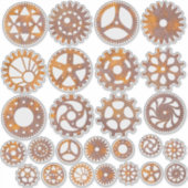 Sticker Assortiment d'engrenage Rusty Steampunk (Devant)