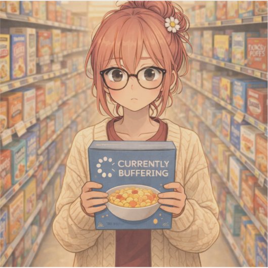 Sticker Aster™ Currently Buffering Custom-Cut Vinyl Sticke (Devant)