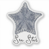 Sticker Astéries bleues vintages sculptées (Devant)