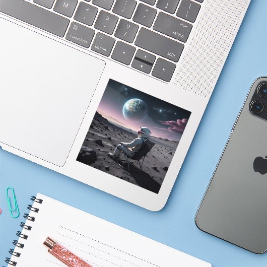 Sticker Astro Leisure (Ordinateur portable avec iPhone)