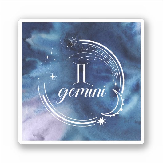 Sticker Astrologie aquarelle - Gemini (Devant)