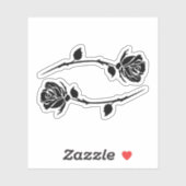 Sticker astrologie Cancer signe zodiaque floral (Feuille)