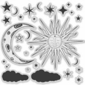 Sticker Astrologie Sun Moon & Stars Esotérique Magie (Devant)