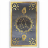 Sticker Astrologie Zodiaque foncée : Gemini Noir & Or (Devant)