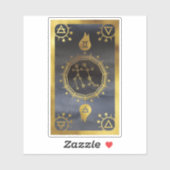 Sticker Astrologie Zodiaque foncée : Gemini Noir & Or (Feuille)