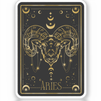 Sticker astrologique Zodiac Black & Gold Aries