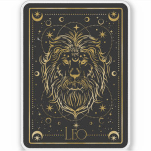 Sticker astrologique Zodiac Leo noir & or