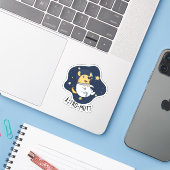 Sticker Astromutt Funny Chien Astronaut Pun (Ordinateur portable avec iPhone)