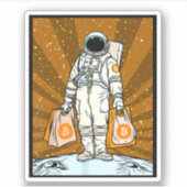 Sticker Astronaut BITCOIN-HODL-Crypto (Devant)