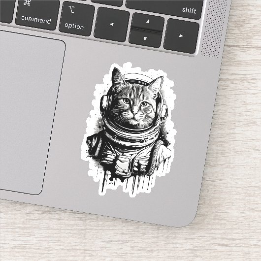 Sticker Astronaut Cat Ink Art (Détail)