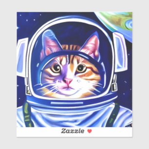 Sticker Astronaut de chat dans l'espace