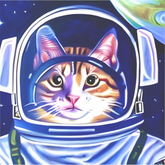 Sticker Astronaut de chat dans l'espace (Devant)