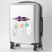 Sticker Astronaut et amis (Sur valise)