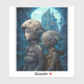 Sticker Astronaut Girls Surreal Science Fiction (Feuille)