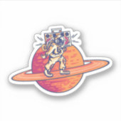 Sticker Astronaut Music Lover avec Boombox (Devant)