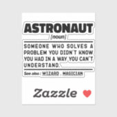 Sticker Astronaut Noun Définition Spaceflight Drôle Dire (Feuille)