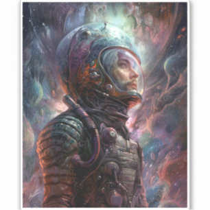 Sticker Astronaut Science-Fiction Art