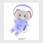 Sticker Astronaut spatial éléphant (Feuille)
