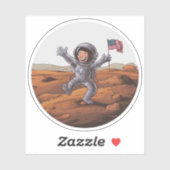 Sticker Astronaute sur Mars (Feuille)
