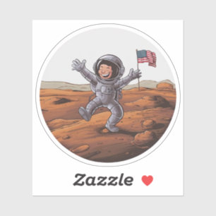 Sticker Astronaute sur Mars