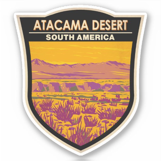 Sticker Atacama Desert Sunset Amérique du Sud Voyage Vinta (Devant)