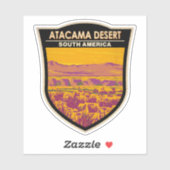Sticker Atacama Desert Sunset Amérique du Sud Voyage Vinta (Feuille)