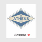 Sticker Athènes Grèce Vintage (Feuille)