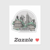 Sticker Atlanta City Géorgie USA (Feuille)