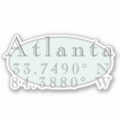 Sticker Atlanta Latitude et Longitude (Devant)