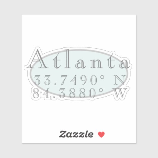 Sticker Atlanta Latitude et Longitude (Feuille)