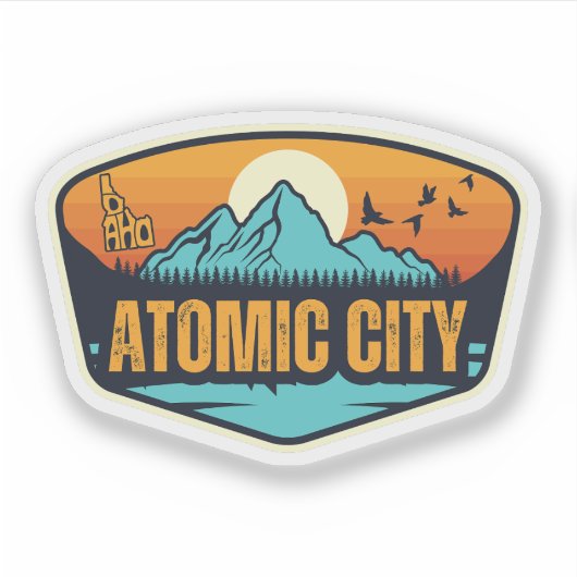 Sticker Atomic City, Idaho (Devant)