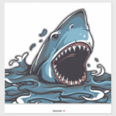 Sticker Attaque de requin (Feuille)