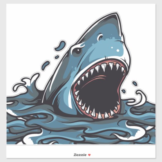 Sticker Attaque de requin (Feuille)