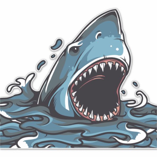 Sticker Attaque de requin (Devant)