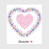 Sticker Atteindre pour l'amour (Feuille)