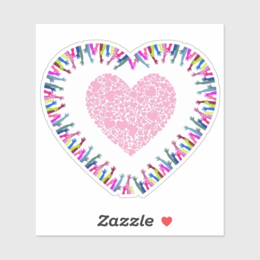 Sticker Atteindre pour l'amour (Feuille)