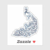 Sticker Attention à De Tail Blue Peacock (Feuille)