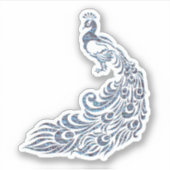 Sticker Attention à De Tail Blue Peacock (Devant)