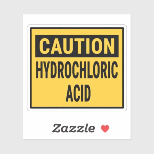 Sticker Attention Acide Hydrochlorique (Feuille)