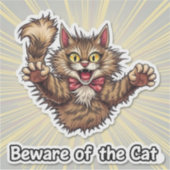 Sticker Attention au chat (Devant)