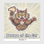 Sticker Attention au chat (Feuille)