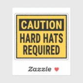 Sticker Attention aux Casquettes durs requis (Feuille)