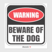 Sticker Attention aux chiens Signal d'avertissement (Feuille)