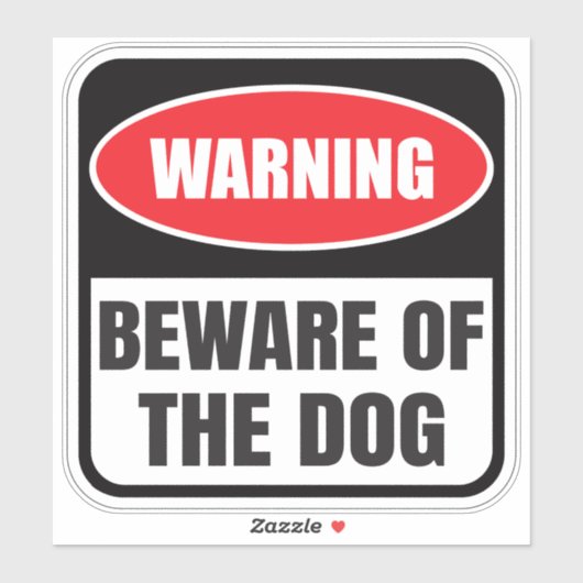 Sticker Attention aux chiens Signal d'avertissement (Feuille)