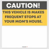 Sticker Attention, ce véhicule fait des arrêts fréquents à (Feuille)