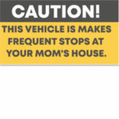 Sticker Attention, ce véhicule fait des arrêts fréquents à (Devant)