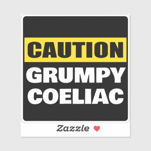 Sticker Attention Coeliaque Grumpy Celiac (Feuille)
