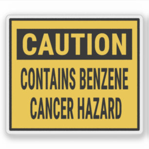 Sticker Attention Contient un risque de cancer du benzène